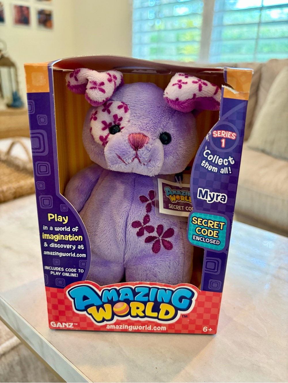 Ganz Amazing World Myra the Dog Plush Toy 6" Sealed Code New